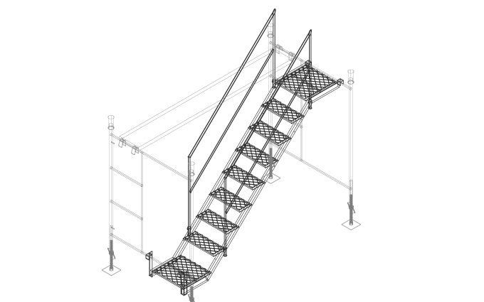 Escalera para Prearmado + Baranda, ATENKO